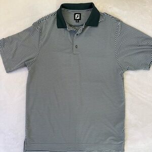 FootJoy Men's Polo Shirt - Green and White Stripes